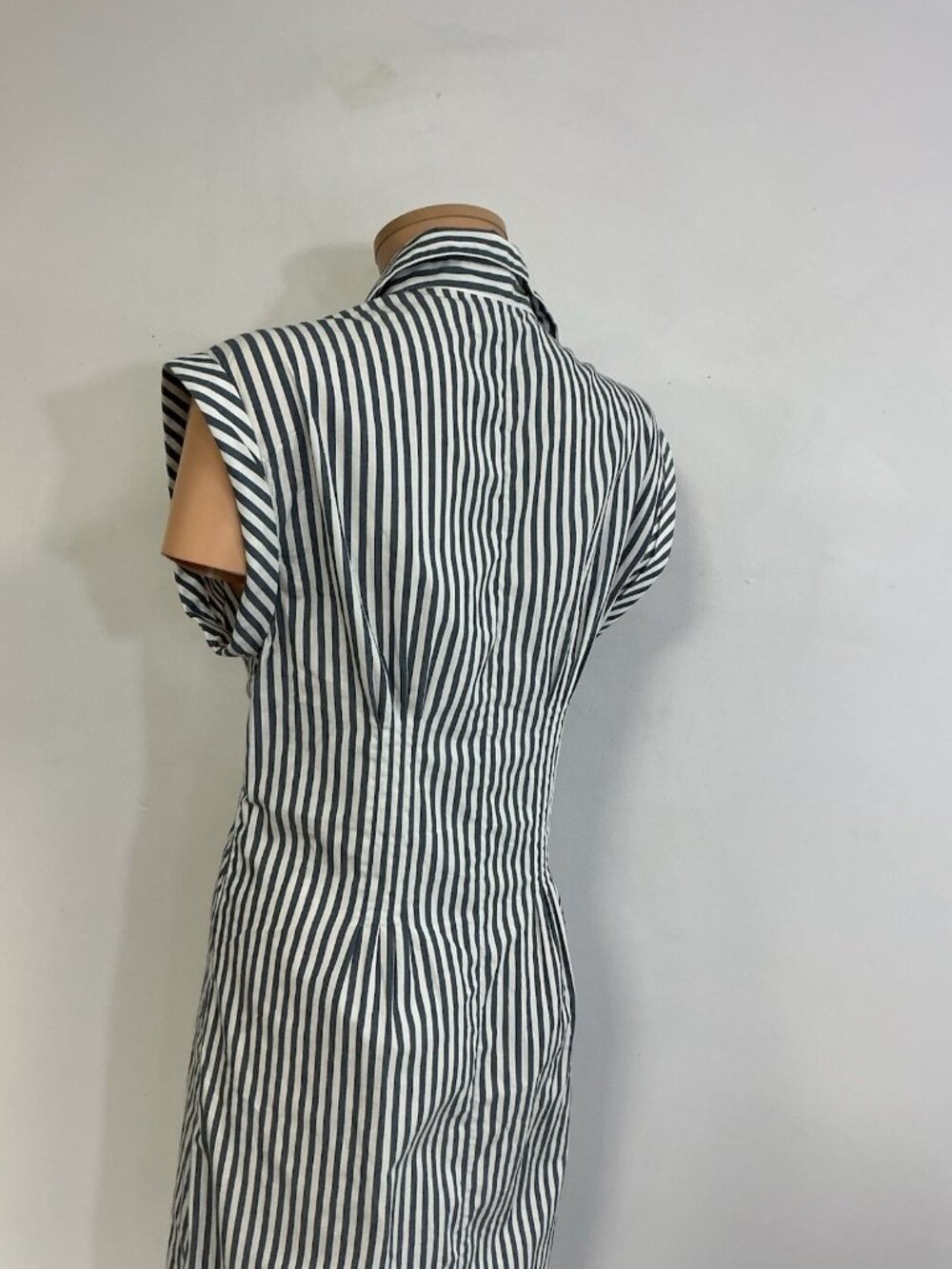 Abercrombie & Fitch Smocked Maxi Dress Nautical Button Front Womens Small - Picture 6 of 8